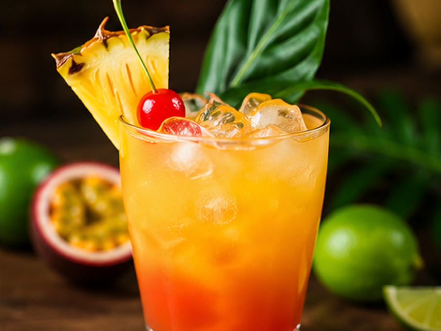 Cocktail tropical au rhum Chez Lina